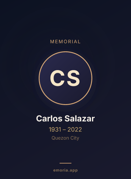 Memorial portrait of Carlos Salazar