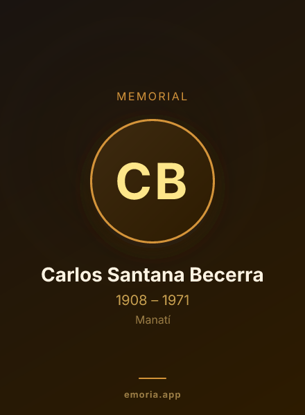 Memorial portrait of Carlos Santana Becerra