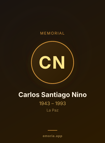 Memorial portrait of Carlos Santiago Nino