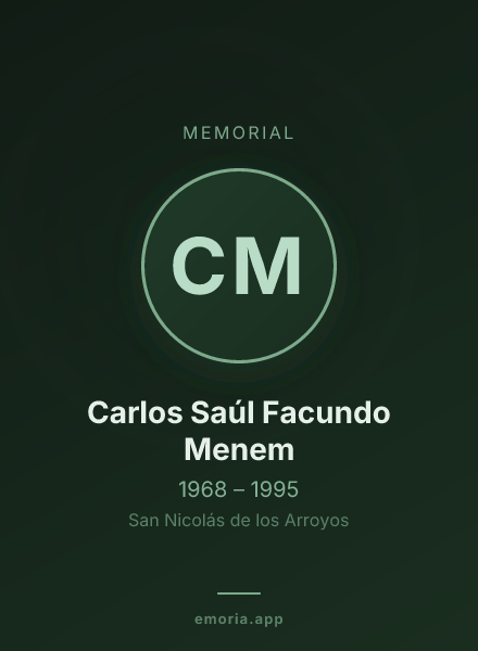 Memorial portrait of Carlos Saúl Facundo Menem