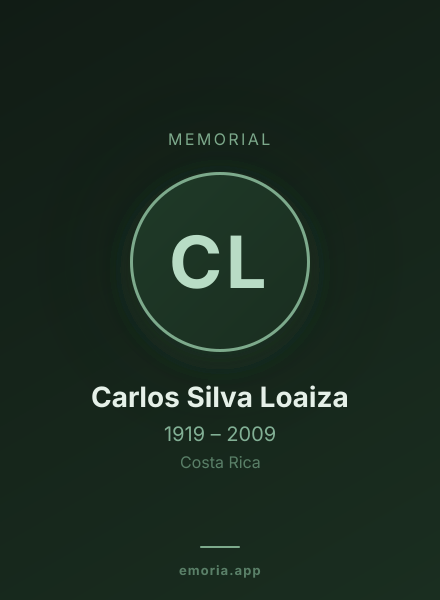 Memorial portrait of Carlos Silva Loaiza