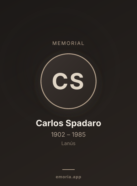 Memorial portrait of Carlos Spadaro