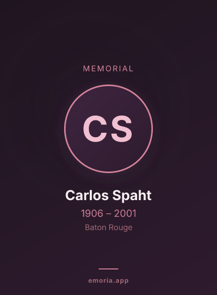 Memorial portrait of Carlos Spaht