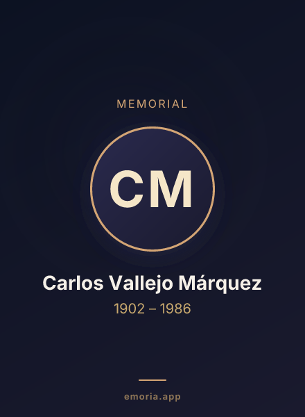 Memorial portrait of Carlos Vallejo Márquez