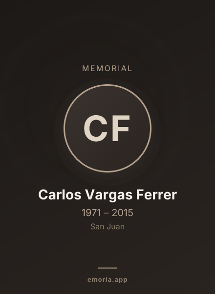 Memorial portrait of Carlos Vargas Ferrer