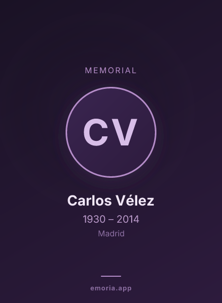 Memorial portrait of Carlos Vélez