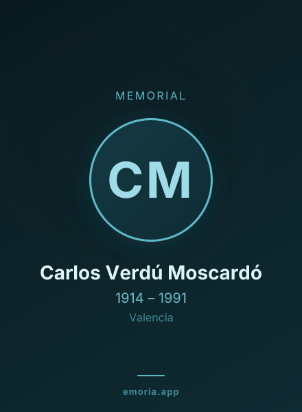 Memorial portrait of Carlos Verdú Moscardó