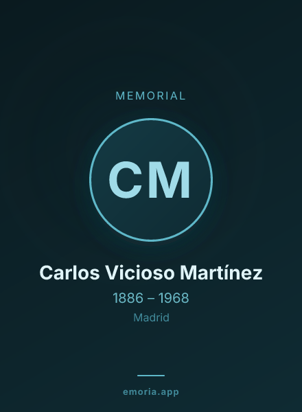 Memorial portrait of Carlos Vicioso Martínez