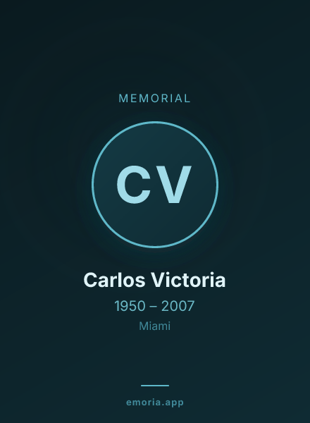 Memorial portrait of Carlos Victoria