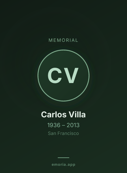 Memorial portrait of Carlos Villa