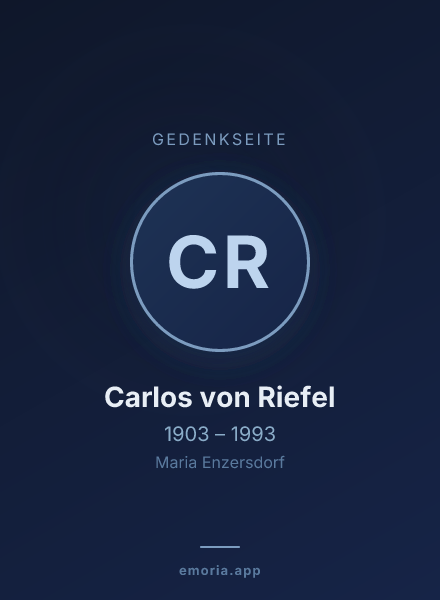 Gedenkportrait von Carlos von Riefel