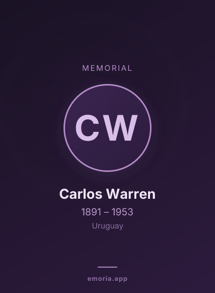 Memorial portrait of Carlos Warren