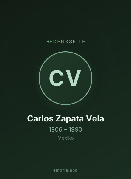 Gedenkportrait von Carlos Zapata Vela