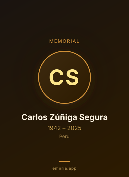 Memorial portrait of Carlos Zúñiga Segura
