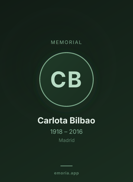 Memorial portrait of Carlota Bilbao