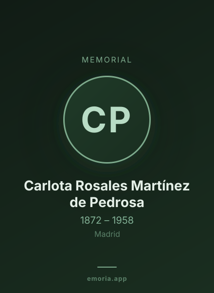 Memorial portrait of Carlota Rosales Martínez de Pedrosa
