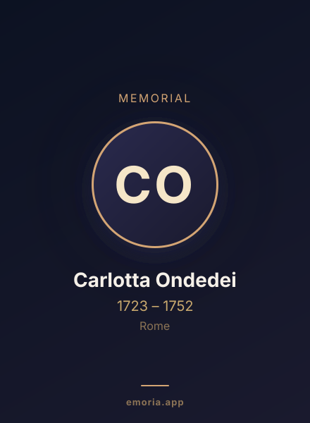 Memorial portrait of Carlotta Ondedei
