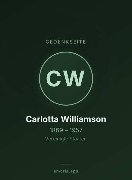 Gedenkportrait von Carlotta Williamson