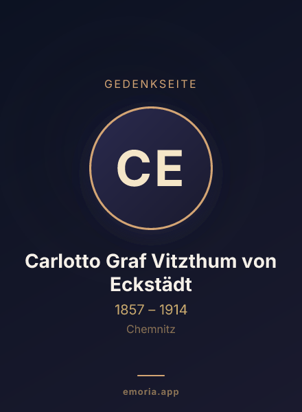 Gedenkportrait von Carlotto Graf Vitzthum von Eckstädt