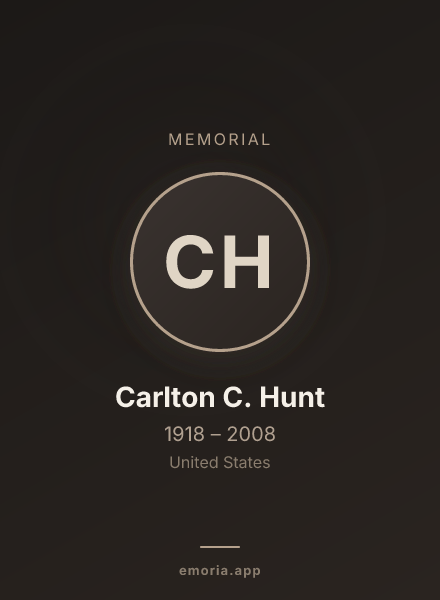 Memorial portrait of Carlton C. Hunt