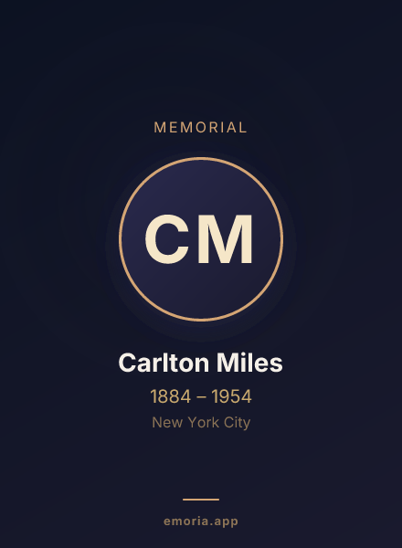 Memorial portrait of Carlton Miles