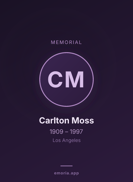 Memorial portrait of Carlton Moss