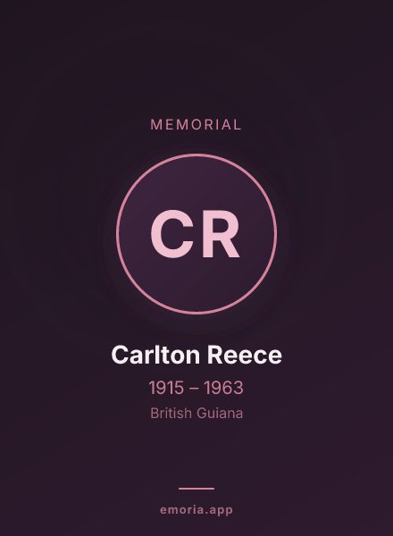 Memorial portrait of Carlton Reece