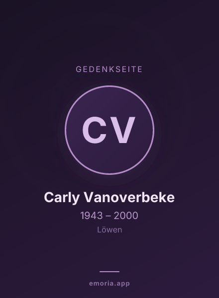 Gedenkportrait von Carly Vanoverbeke
