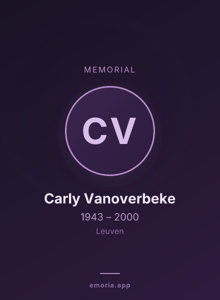 Memorial portrait of Carly Vanoverbeke