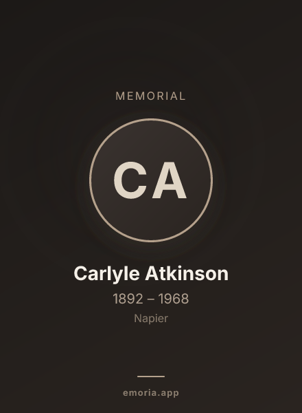 Memorial portrait of Carlyle Atkinson