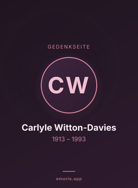 Gedenkportrait von Carlyle Witton-Davies