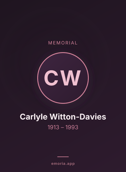 Memorial portrait of Carlyle Witton-Davies