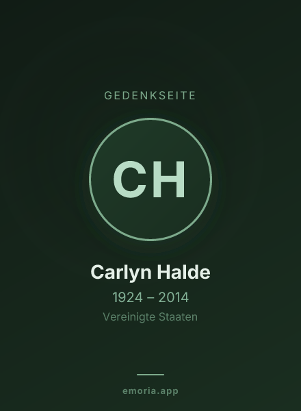 Gedenkportrait von Carlyn Halde