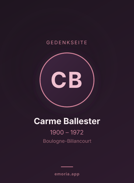 Gedenkportrait von Carme Ballester