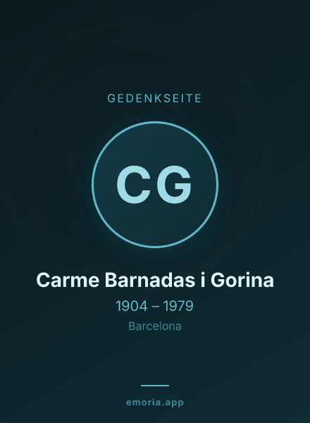 Gedenkportrait von Carme Barnadas i Gorina