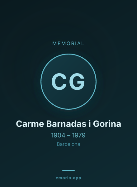 Memorial portrait of Carme Barnadas i Gorina