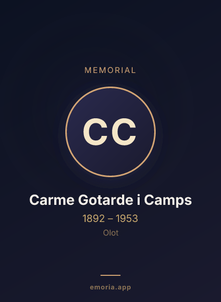 Memorial portrait of Carme Gotarde i Camps