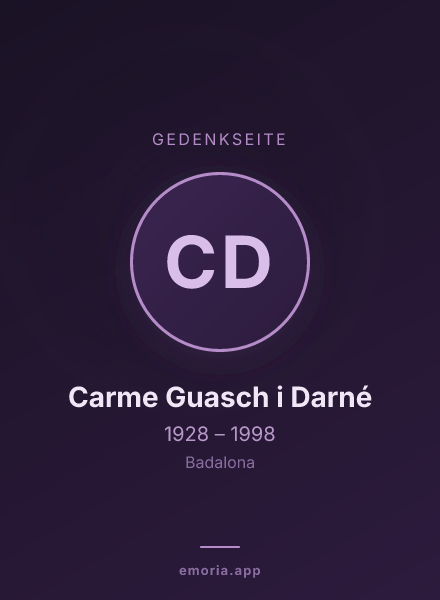 Gedenkportrait von Carme Guasch i Darné
