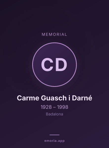 Memorial portrait of Carme Guasch i Darné