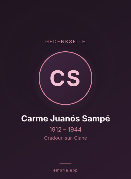 Gedenkportrait von Carme Juanós Sampé