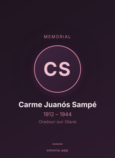 Memorial portrait of Carme Juanós Sampé
