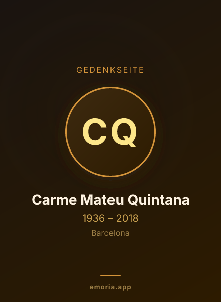 Gedenkportrait von Carme Mateu Quintana