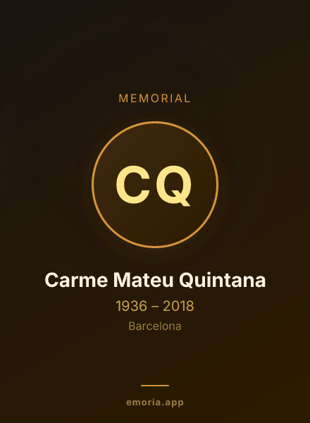 Memorial portrait of Carme Mateu Quintana