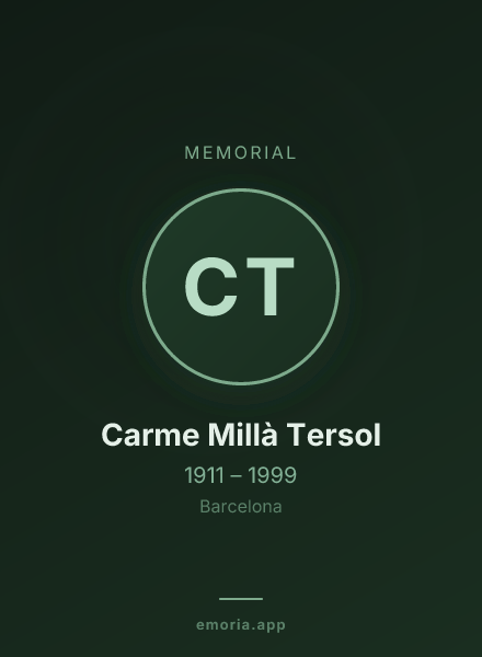 Memorial portrait of Carme Millà Tersol