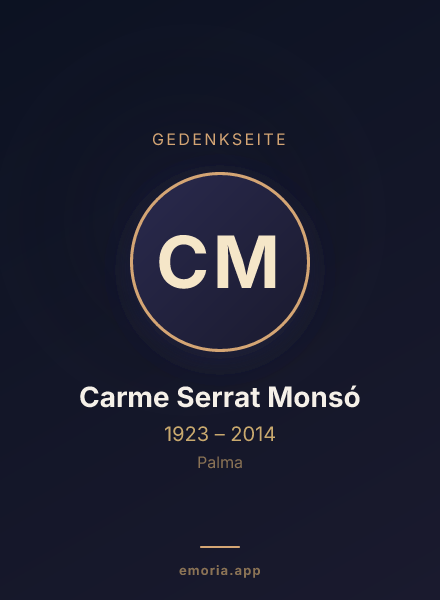 Gedenkportrait von Carme Serrat Monsó