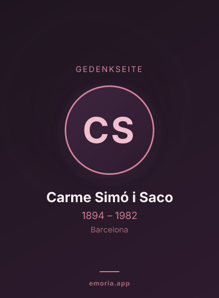 Gedenkportrait von Carme Simó i Saco