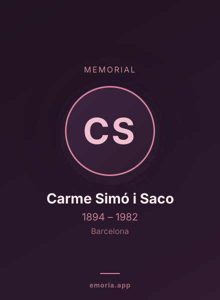 Memorial portrait of Carme Simó i Saco