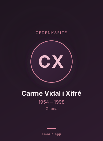 Gedenkportrait von Carme Vidal i Xifré