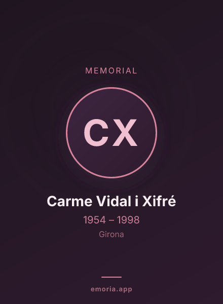 Memorial portrait of Carme Vidal i Xifré