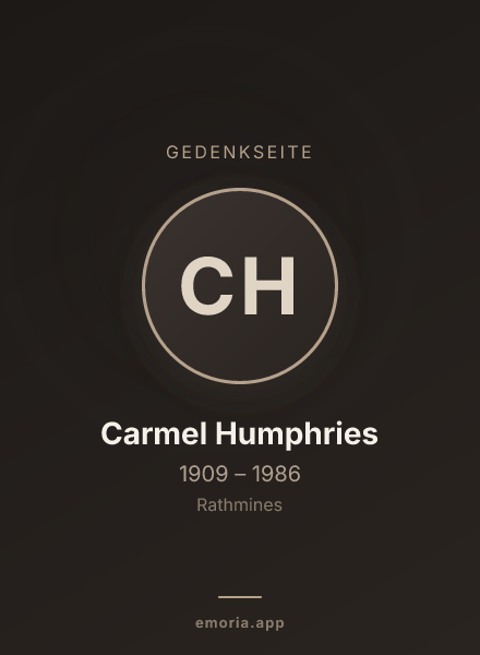 Gedenkportrait von Carmel Humphries
